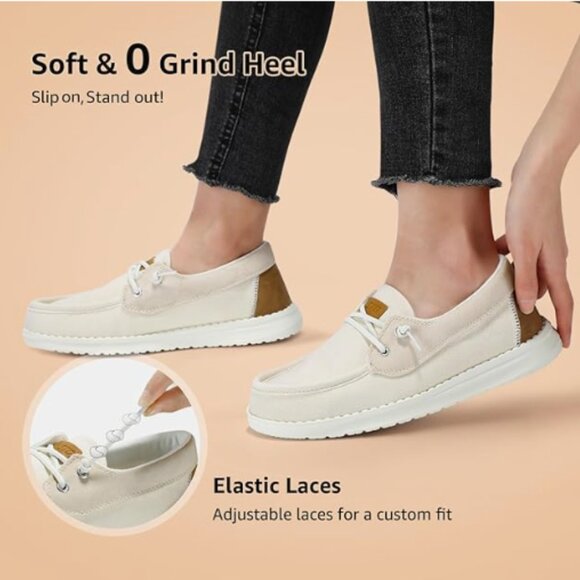 Women's Boat Shoes with Orthopedic Insole Slip On Shoes - Picture 7 of 9